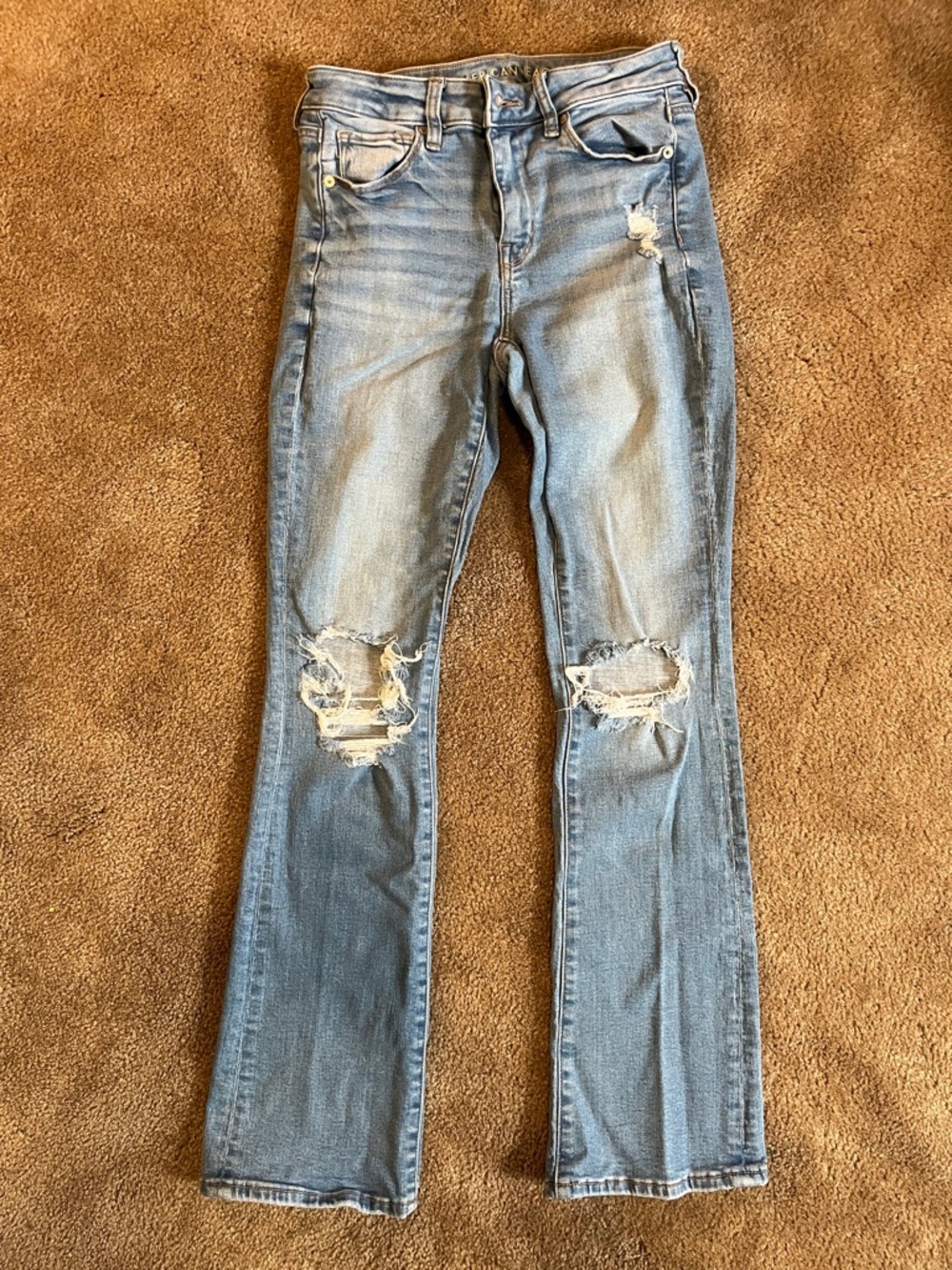 Women’s Distressed Light Blue skinny kick Jeans